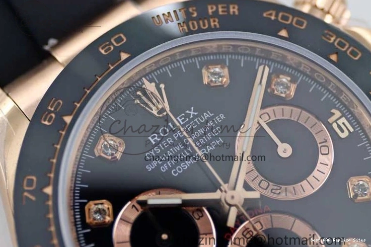 Good Copy Rolex Watches Strap TWF 904L 2416 Diamonds RG on 116515 A  Steel Best HighQuality RG Black Dial Daytona Edition Oysterflex 1:1 0114